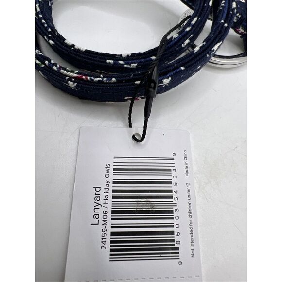 New Vera Bradley Lanyard in HOLIDAY OWLS‎ Navy - Picture 4 of 4